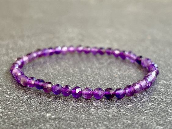 Amethyst Faceted Bracelet (4mm)