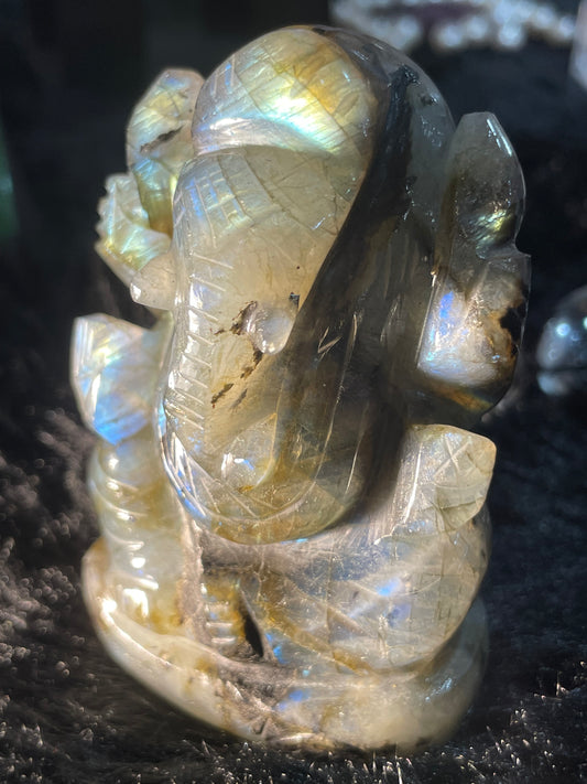 Ganesha Labradorite Carving