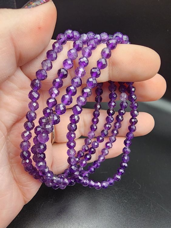 Amethyst Faceted Bracelet (4mm)