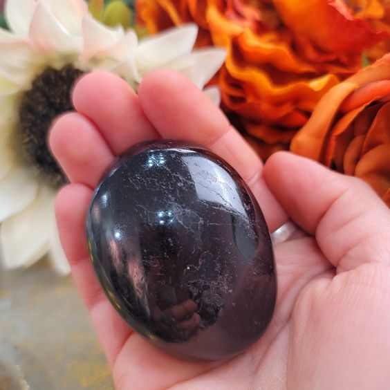 Black Obsidian Palm Stone