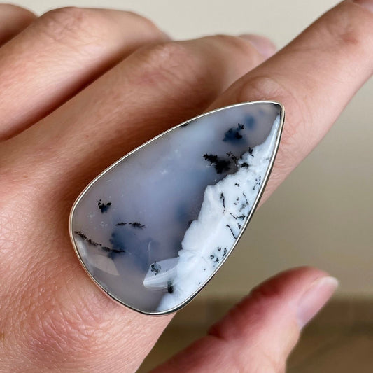 Dendritic Opal Pure Silver Ring