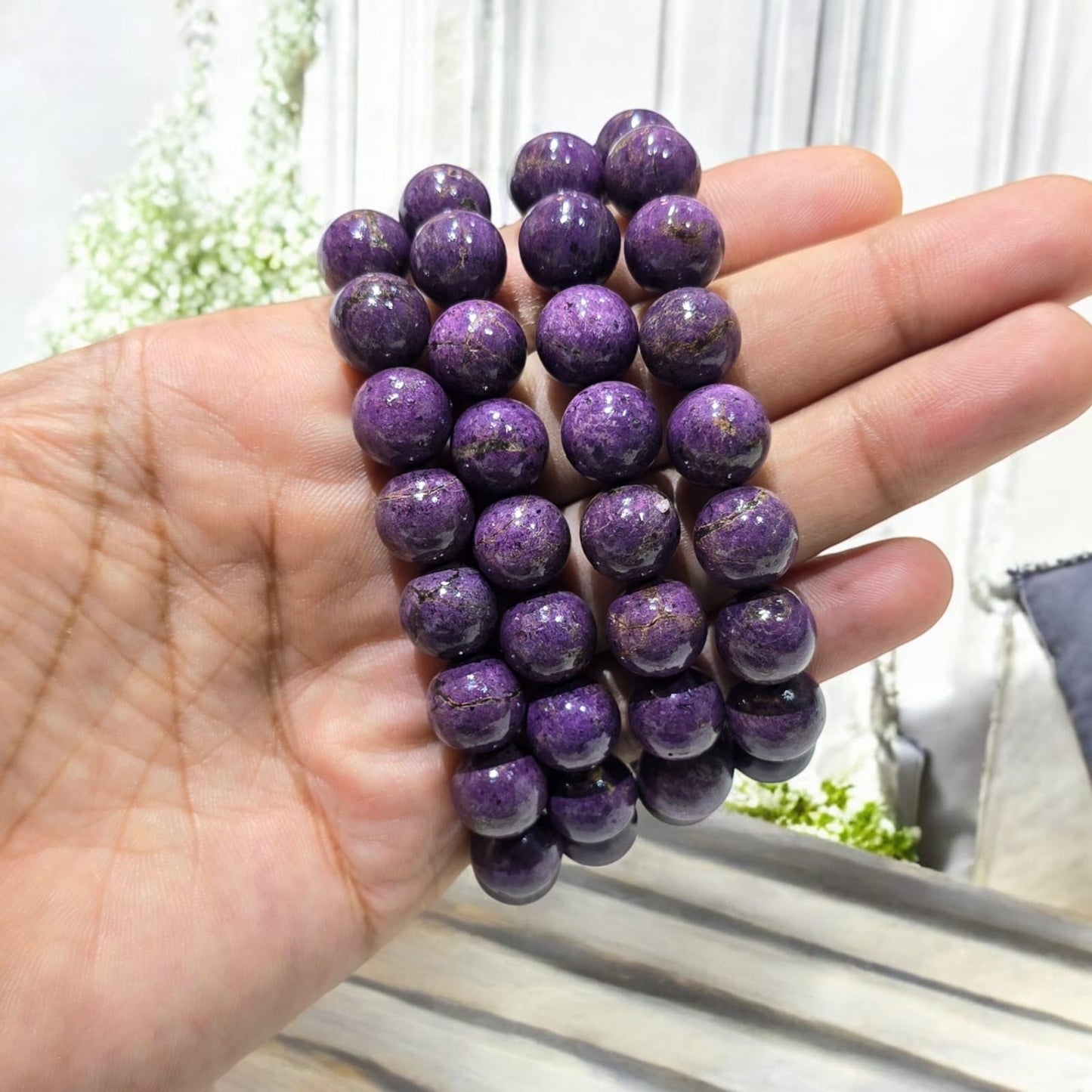 Purpurite Crystal Bracelet (10mm)