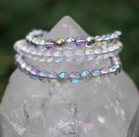 Aura Quartz \ Titanium Quartz Bracelet