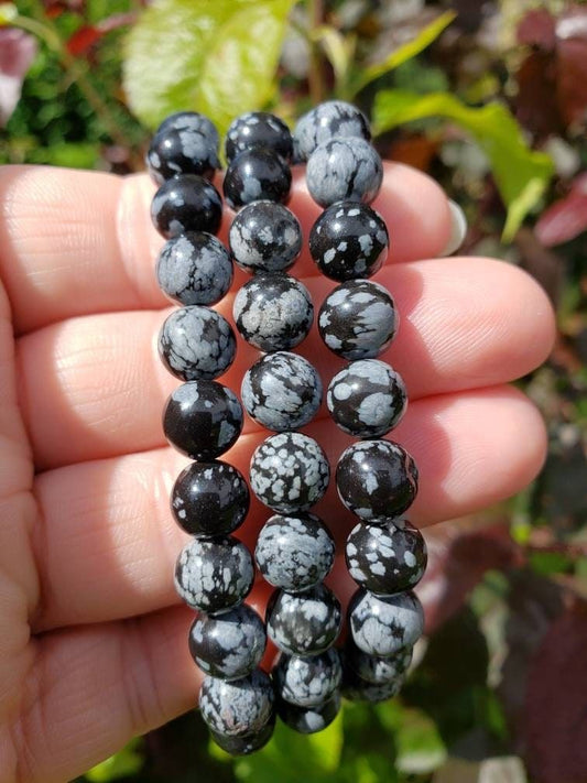 Snowflake Obsidian Crystal Bracelet