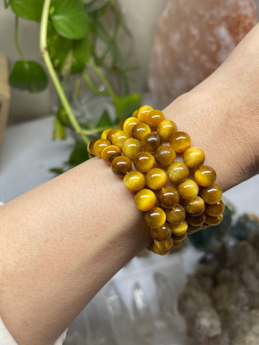 Yellow Cats Eye Crystal Bracelet