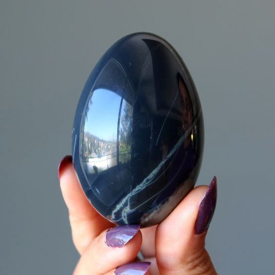 Black Obsidian Palm Stone