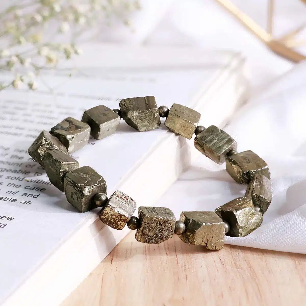 Pyrite Big Cube Bracelet