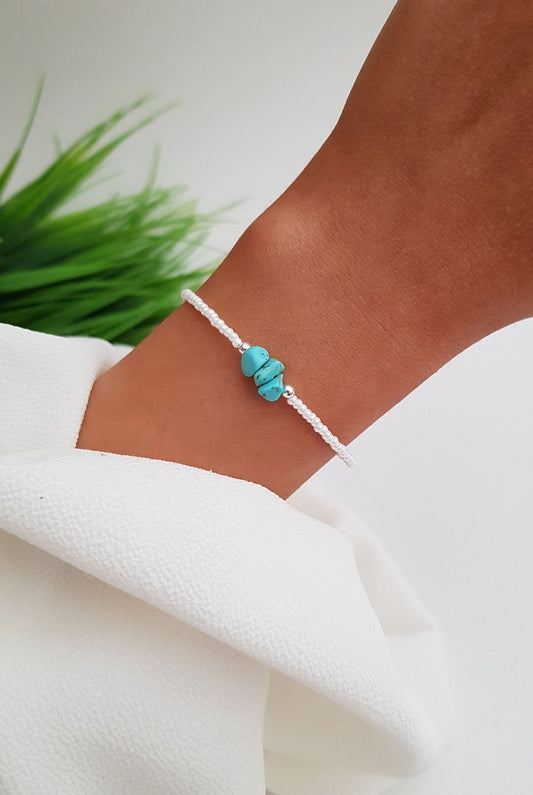 Turquoise & Pearl Sky Bracelet