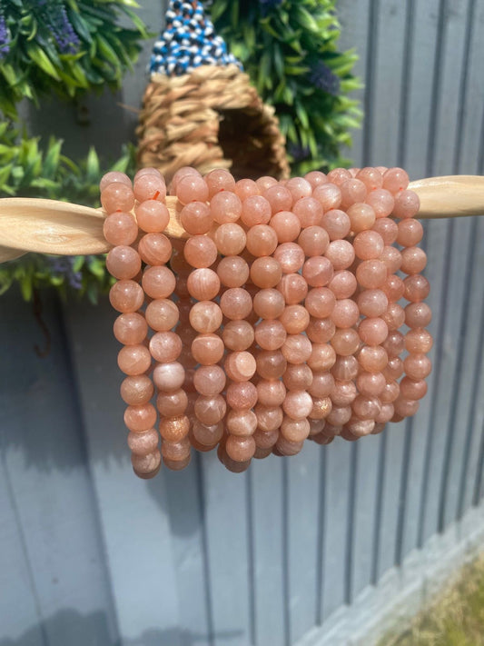 Peach Moonstone Crystal Bracelet