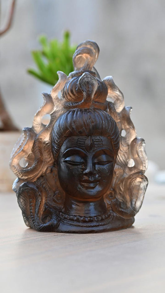 Shiva Ji Carved Smoky Quartz