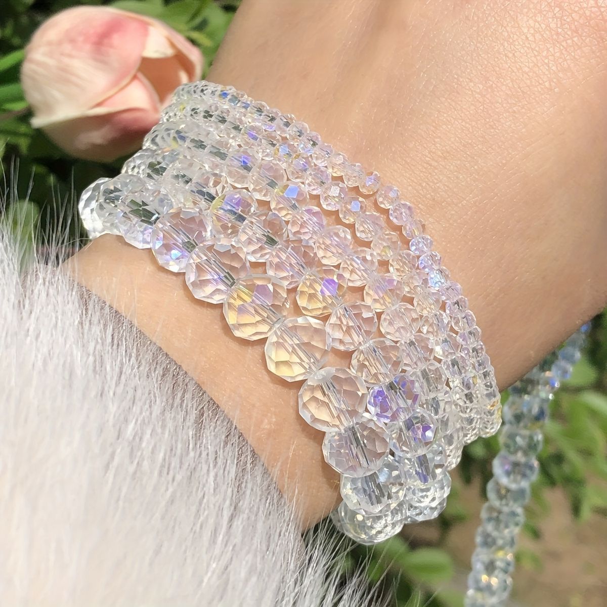 Diamond Cut Aura Quartz Bracelet