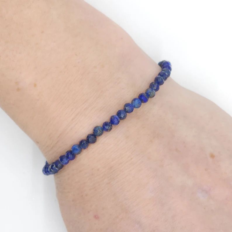 Lapis Lazuli Faceted Crystal Bracelet (4mm)