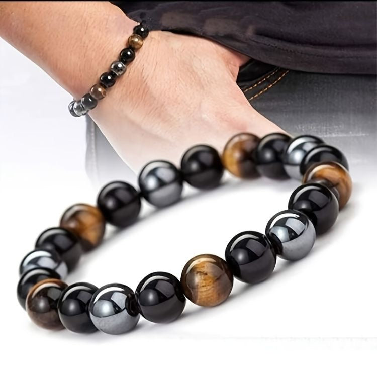 Grounding & Protection Bracelet ( Tiger Eye, Hematite & Black Tourmaline)