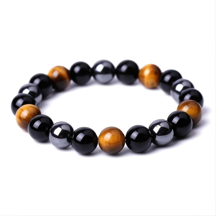 Grounding & Protection Bracelet ( Tiger Eye, Hematite & Black Tourmaline)