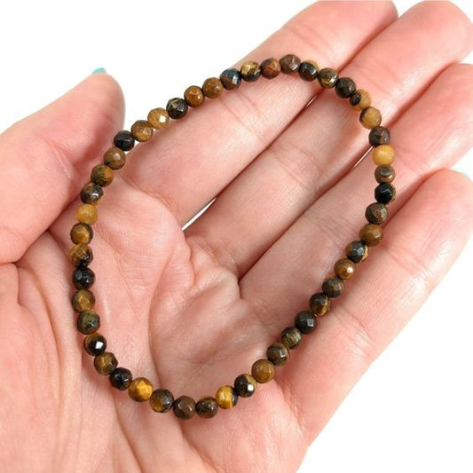 Tiger Eye Faceted Crystal Bracelet (4mm)